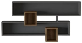 Nástenná polica KAREN 120x72,2 cm antracit/hnedá