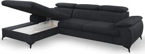 Rohová sedacia súprava Scala, antracitová šedá látka, ľavý roh