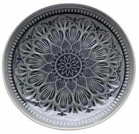 Sicilia Mandala tanier sivý Ø27cm