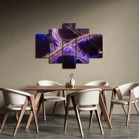 Obraz veľké križovatky v noci (150x105 cm)