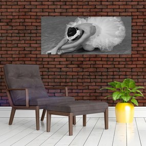 Obraz - Baletka, čiernobiela (120x50 cm)