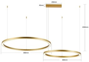 Brilagi - LED stmievateľný luster na lanku PORTOFINO LED/98W/230V zlatý +DO