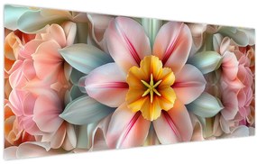 Obraz - Kaleidoskopický kvet (120x50 cm)