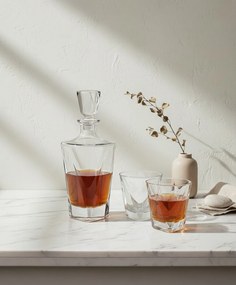 Súprava na likér 6 pohárov a karafa so zabrúseným hrdlom EVA TRIANGLE 280ml/780ml číra