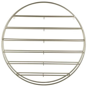 Nástenný kovový regál na víno v zlatej farbe počet fliaš 12 80x80x9 cm Redondo – PT LIVING