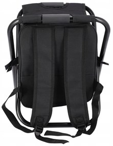 Skladacie turistické kreslo s batohom - čierne