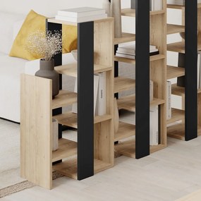 Regál v dekore duba v čierno-prírodnej farbe 158x151 cm Anissa – Marckeric