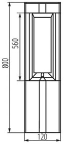 Vonkajšie stĺpikové svietidlo Kanlux 36550 PEVO GX53 IP44 11W 80 cm farba grafitu