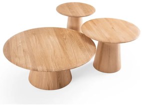 Okrúhly konferenčný stolík z dubového dreva v prírodnej farbe ø 80 cm Mushroom – Gazzda