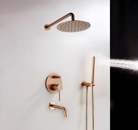 Rea Lungo, podomietková sprchová súprava s vaňovou výlevkou + box, medená lesklá, REA-P7998