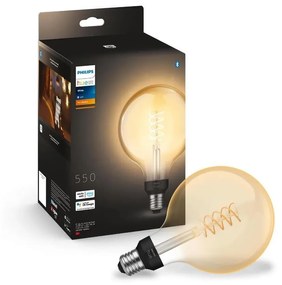 LED Stmievateľná žiarovka Philips Hue WHITE FILAMENT G125 E27/7W/230V 2100K