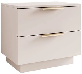 NOČNÝ STOLÍK MARION 2S KAŠMÍR ZLATÉ ÚCHYTKY LED