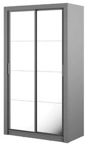Šatníková skriňa s posuvnými dverami MELANY šedá + zrkadlá 120 x 215 x 60 cm