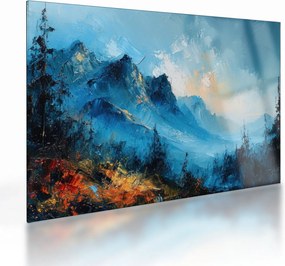 Sklenený obraz - Maľba hôr (70x50 cm)