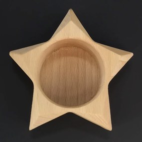 AMADEA Drevený svietnik v tvare hviezdy, masívne drevo, 10x3 cm