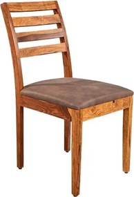 Dizajnová stolička Timber Sheesham / hnedé mikrovlákno