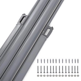 Obojstranná bočná markíza 160x600 cm dymovo sivá