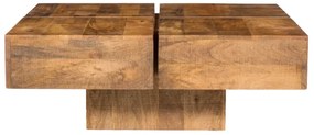 furniture-nabytek.cz - Masívny konferenčný stolík Amberley z mangového dreva, lakovaný, prírodný – 80×80 cm