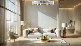 Toolight Toolight, LED krištáľové závesne svietidlo 60cm, APP1506-C, zlatá matná, OSW-06790