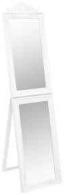 vidaXL Voľne stojace zrkadlo biele 40x160 cm