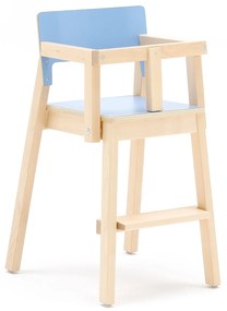 Detská jedálenská stolička LOVE, V 500 mm, breza, laminát - modrá