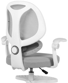 Detská otočná stolička Neoseat JUNI 009 s podnožou — látka, sivá