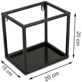 Nástenná polica 20x20 cm čierna