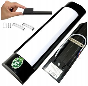 BERGE LED panel - 8W - 30cm - ČIERNA - studená biela