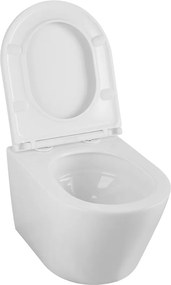 Laveo Nida Cycleon 2.0, závesná WC misa s toaletným sedadlom z duroplastu, Vortex splachovanie, biela lesklá, LAV-VMN_609S