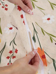 Predĺžené bavlnené obliečky Renforcé - Rozkvitnutá lúka prírodná