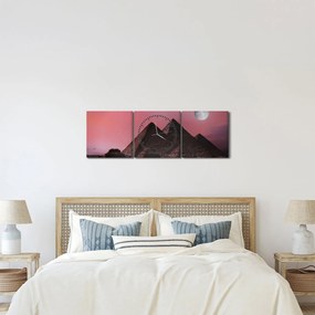 Obraz - Pyramídy Giza, Egypt (s hodinami) (90x30 cm)