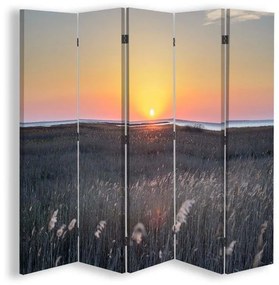 Gario Paraván Západ slnka nad lúkou Rozmery: 180 x 170 cm, Prevedenie: Klasický paraván