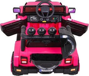 Ramiz Terénne auto Full Time 4WD pre deti Ružové + pohon 4x4 + diaľkové ovládanie + LED audio + úložný priestor