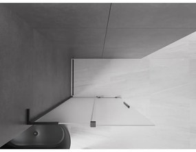 Mexen Velar L, posuvná sprchová zástena Walk-in 110 x 200 cm, 8mm sklo námraza, čierna matná, 871-110-003-33-70