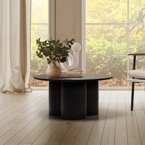 Čierny okrúhly konferenčný stolík ø 80 cm Lua – MOME