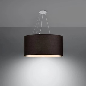 Závesné svietidlo Otto, 1x čierne textilné tienidlo, (biele sklo), (fi 60 cm)