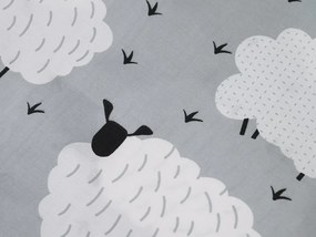 Polybavlnená obliečka na vankúš WHITE SHEEPS 50x70 cm, sivá