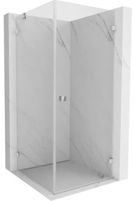 Mexen Lunar-B, pravostranný výklopný sprchový kút 80 x 80 cm, 8mm číre sklo, chrómový profil, 832-080-080-01-00-P