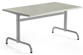 Stôl PLURAL, 1200x700x600 mm, linoleum - šedá, strieborná
