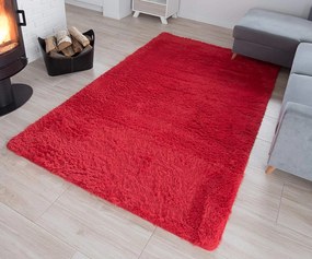 Plyšový koberec TOP - ČERVENÝ