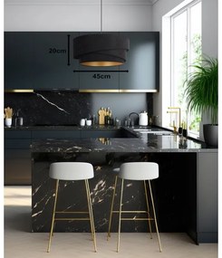 Duolla - Luster na lanku KOBO 1xE27/15W/230V pr. 45 cm čierna/zlatá