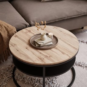 KONFERENČNÝ STOLÍK LEONARDO S POLICOU DUB WOTAN + ČIERNY