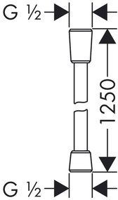 Hansgrohe Hadice, sprchová hadica 1250 mm, biela, HAN-28272450