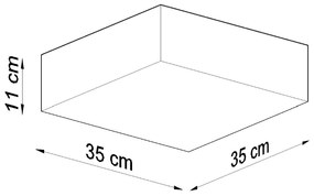 Stropné svietidlo Horus, 1x čierne plastové tienidlo, (biely plast), (35 cm)