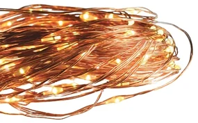 ACA Lighting LED dekoračná medená girlanda, 8 funkciou, teplá biela farba, 30 m, IP44 vonkajšiu