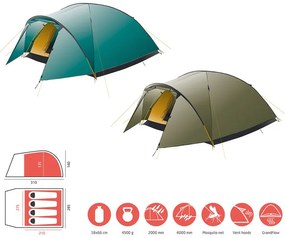 Grand Canyon Kupolový stan Topeka (Capulet Olive, 4 osoby)  (100343460)