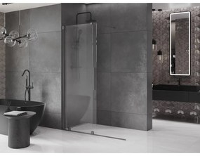 Mexen Velar, posuvné dvere do otvoru typ Walk-In 150 cm, 8mm číre sklo, grafitová matná, 871-150-000-03-66