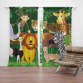 Sablio Záves Zvieratká: 2 ks 140x250 cm