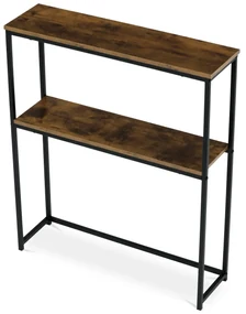 Autronic - Konzolový stolek s policí, 70x20x82 cm, dekor staré dřevo - CT-G1082 OLW AKCE NOVINKA