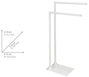 Biely oceľový stojan na uteráky Hella – Wenko